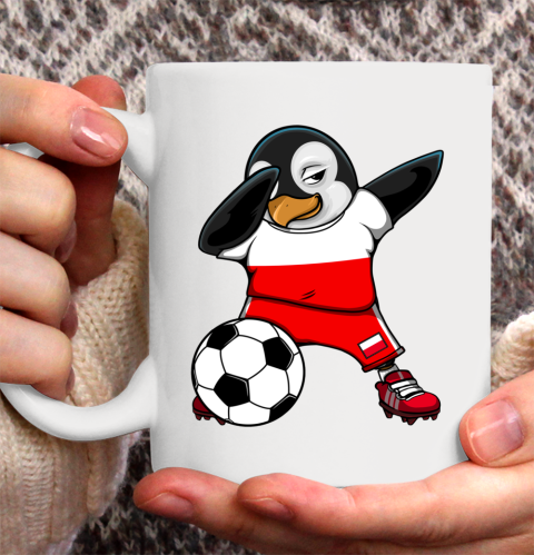 Dabbing Penguin Poland Soccer Fans Jersey Football Lovers Ceramic Mug 11oz