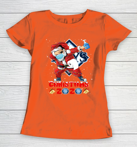 Tampa Bay Rays Funny Santa Claus Dabbing Christmas 2020 MLB Women's T-Shirt 3