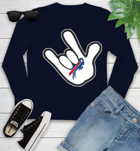 Buffalo Bills NFL Football Mickey Rock Hand Disney Youth Long Sleeve 3