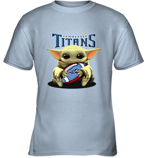 Baby Yoda Loves The Tennessee Titans zjz8 baby yoda loves the tennessee titans youth t shirt 26 front light blue