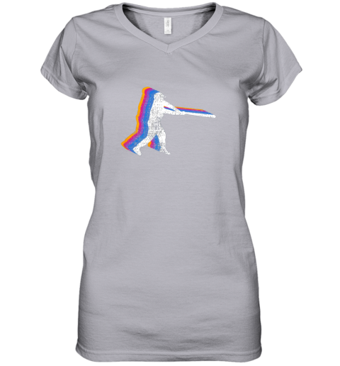 uoyo baseball shirt player gift vintage women v neck t shirt 39 front sport grey