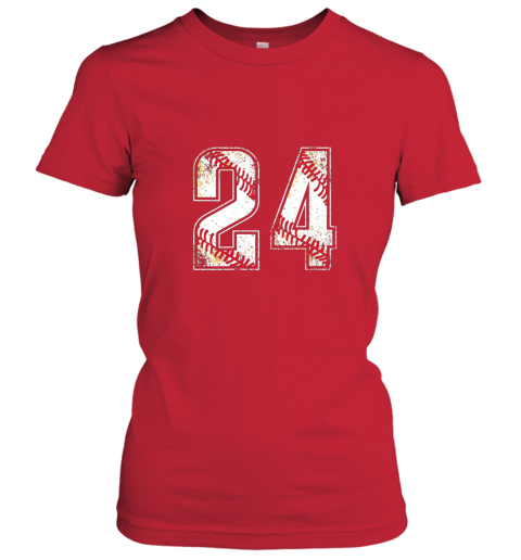 nzug 24 baseball jersey number 24 vintage retro birthday gift ladies t shirt 20 front red