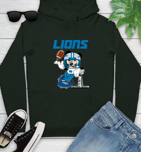 NFL Detroit Lions Mickey Mouse Disney Super Bowl Football T Shirt Youth Hoodie 13