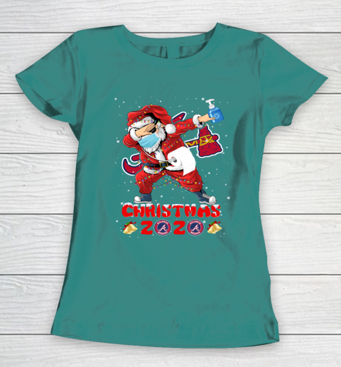 Atlanta Braves Funny Santa Claus Dabbing Christmas 2020 MLB Women's T-Shirt 10