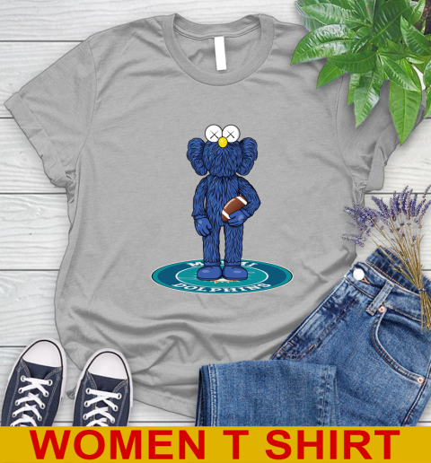 NFL Football Miami Dolphins Kaws Bff Blue Figure Shirt Women's T-Shirt 5