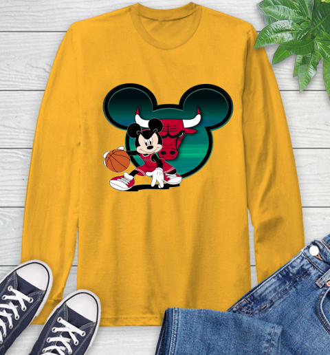 NBA Chicago Bulls Mickey Mouse Disney Basketball Long Sleeve T-Shirt 3