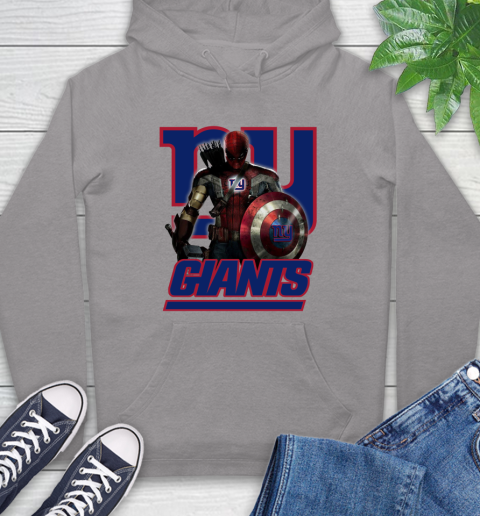 NFL Captain America Thor Spider Man Hawkeye Avengers Endgame Football New York Giants Hoodie 6