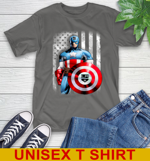 Los Angeles Kings NHL Hockey Captain America Marvel Avengers American Flag Shirt T-Shirt 10