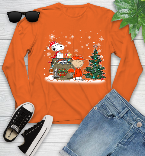 NFL Denver Broncos Snoopy Charlie Brown Christmas Football Super Bowl Sports Youth Long Sleeve 3