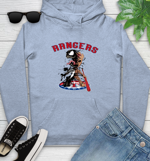 MLB Texas Rangers Baseball Venom Groot Guardians Of The Galaxy Youth Hoodie 10