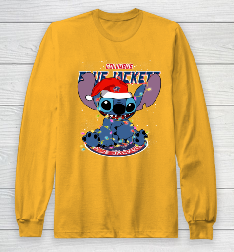 Columbus Blue Jackets NHL Hockey noel stitch Christmas Long Sleeve T-Shirt 2
