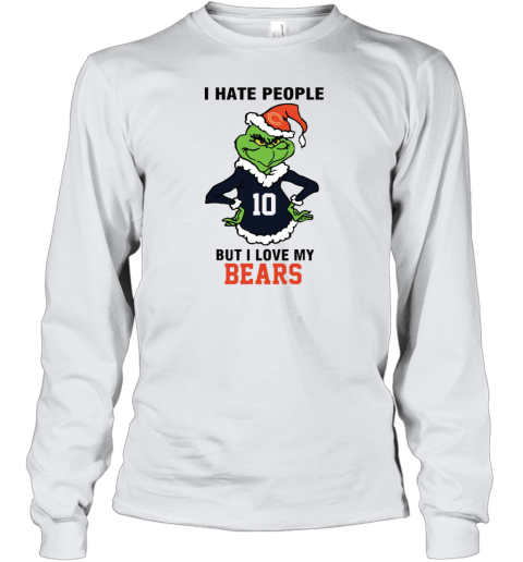 I Hate People But I Love My Bears Chicago Bears NFL Teams Youth Long Sleeve