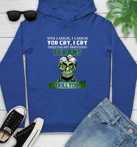 NFL Talk Shit About Houston Texans I Kill You Achmed The Dead Terrorist Jeffrey Dunham Football Youth Hoodie 11