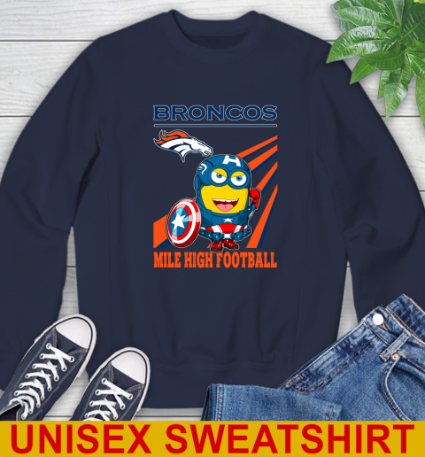 NFL Football Denver Broncos Captain America Marvel Avengers Minion Shirt Sweatshirt 2