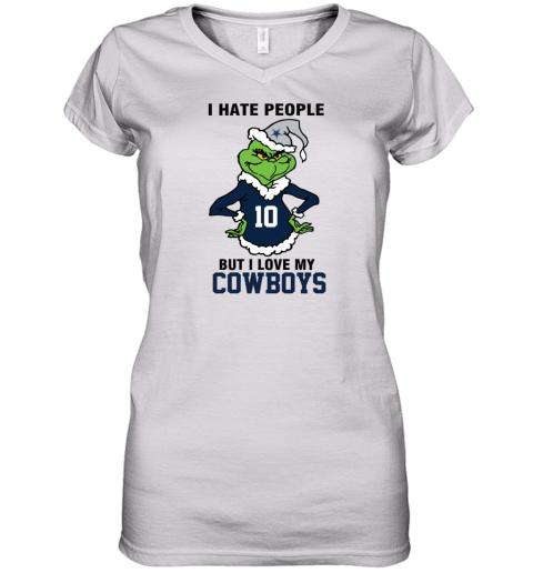 I Hate People But I Love My Cowboys Women's V-Neck T-Shirt