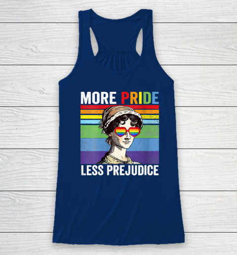 More Pride Less Prejudice Pride Month Funny Racerback Tank 5