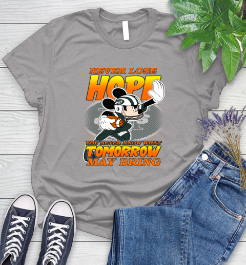 New York Jets NFL Football Mickey Disney Never Lose Hope Women's T-Shirt 5