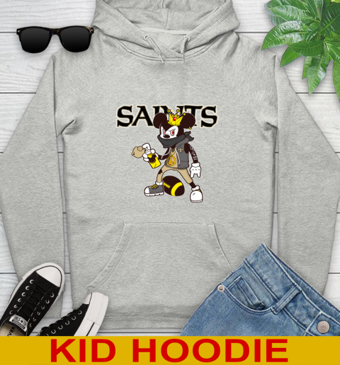 New Orleans Saints NFL Football Mickey Peace Sign Sports Youth Hoodie