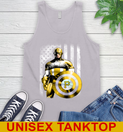 Pittsburgh Pirates MLB Baseball Captain America Marvel Avengers American Flag Shirt Tank Top 3