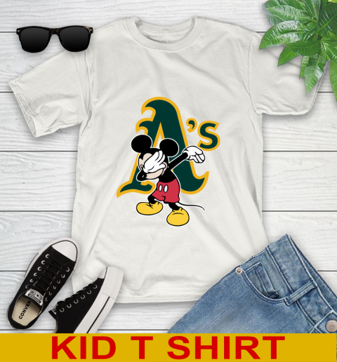 Oakland Athletics MLB Baseball Dabbing Mickey Disney Sports Youth T-Shirt