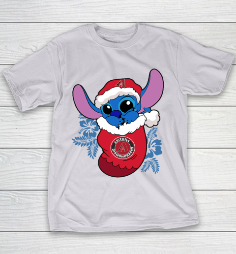 Arizona Diamondbacks Christmas Stitch In The Sock Funny Disney MLB Youth T-Shirt 5