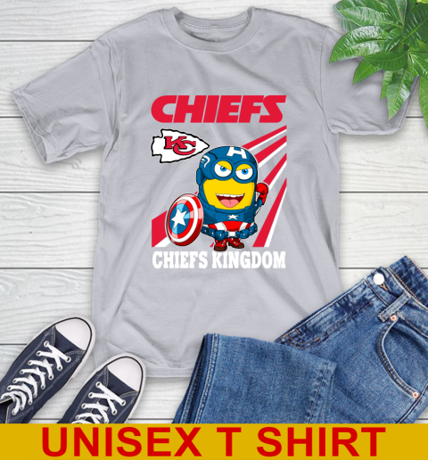 NFL Football Kansas City Chiefs Captain America Marvel Avengers Minion Shirt T-Shirt 5