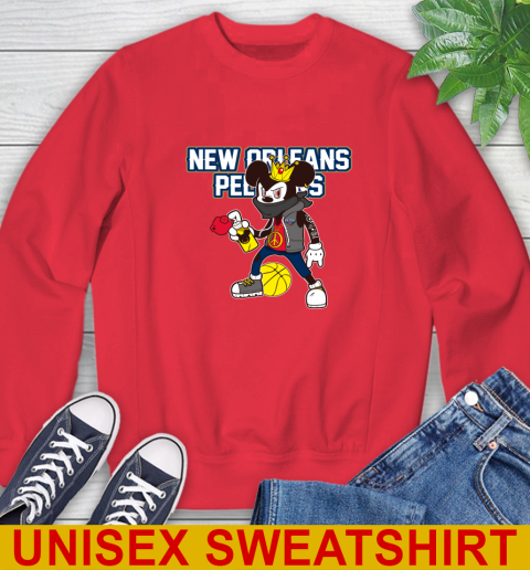 New Orleans Pelicans NBA Basketball Mickey Peace Sign Sports Sweatshirt 10