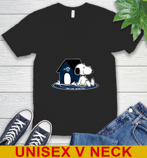 NFL Football Los Angeles Rams Snoopy The Peanuts Movie Shirt V-Neck T-Shirt 2