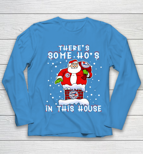 Toronto Blue Jays Christmas There Is Some Hos In This House Santa Stuck In The Chimney MLB Youth Long Sleeve 5