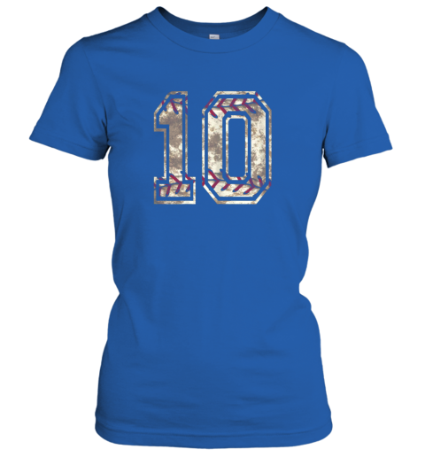 ohid baseball jersey number 10 vintage distressed ladies t shirt 20 front royal