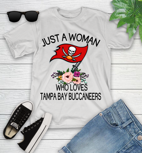 NFL Just A Woman Who Loves Tampa Bay Buccaneers Football Sports Youth T-Shirt