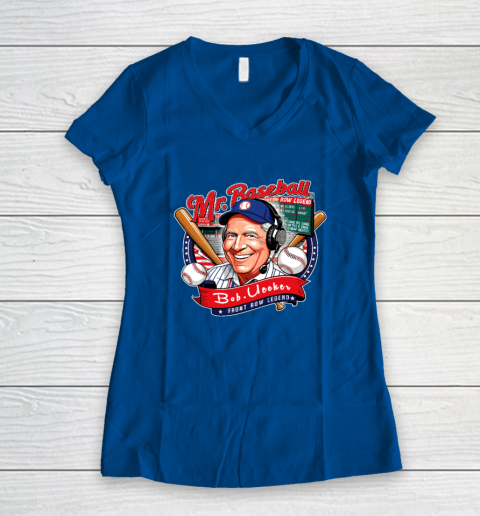 Bob Uecker  Mr Baseball Front Row Legend Funny Women's V-Neck T-Shirt 5