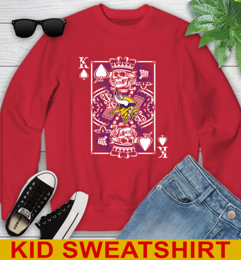 Minnesota Vikings NFL Football The King Of Spades Death Cards Shirt Youth Sweatshirt 7