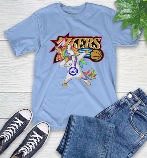 Philadelphia 76ers NBA Basketball Funny Unicorn Dabbing Sports T-Shirt 11