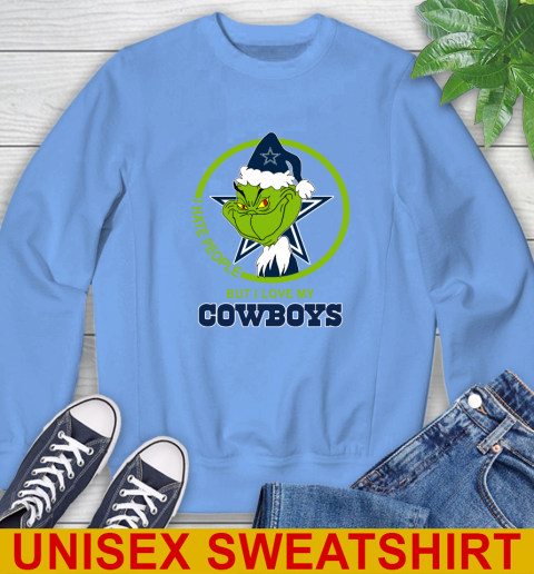 Dallas Cowboys NFL Christmas Grinch I Hate People But I Love My Favorite Football Team Sweatshirt 11