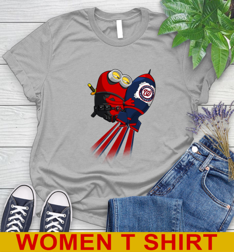 MLB Baseball Washington Nationals Deadpool Minion Marvel Shirt Women's T-Shirt 5