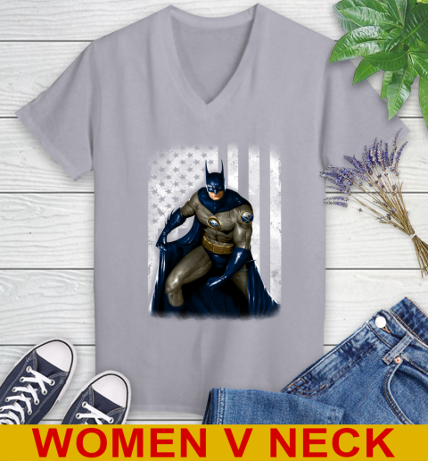 Buffalo Sabres NHL Hockey Batman DC American Flag Shirt Women's V-Neck T-Shirt 4