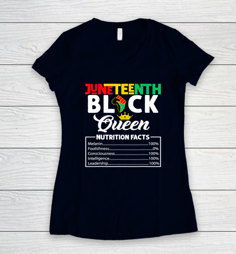 Juneteenth Tshirt Women Juneteenth Shirts African American Women's V-Neck T-Shirt 2