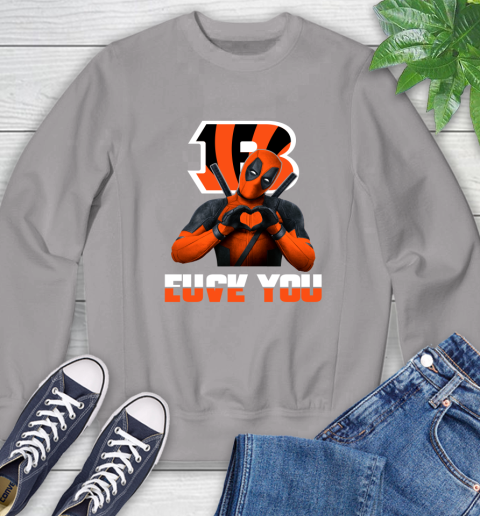NHL Cincinnati Bengals Deadpool Love You Fuck You Football Sports Sweatshirt 5