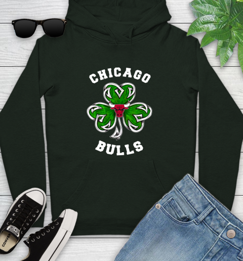 NBA Chicago Bulls Three Leaf Clover St Patrick's Day Basketball Sports Youth Hoodie 14