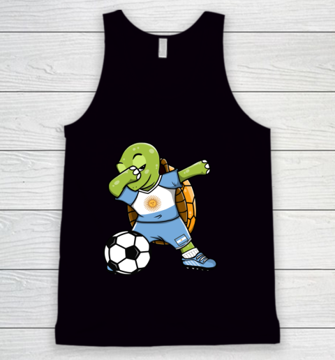 Dabbing Turtle Argentina Soccer Fans Jersey Flag Football Tank Top