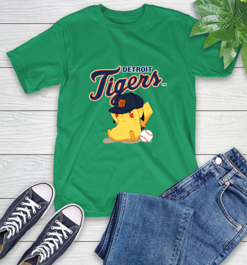 MLB Pikachu Baseball Sports Detroit Tigers T-Shirt 7