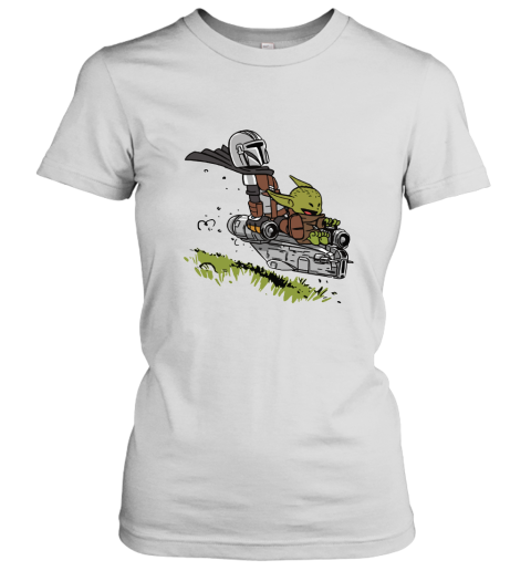 Baby Yoda And Mandalorian Calvin And Hobbes Women's T-Shirt