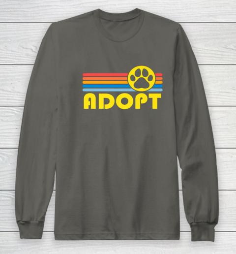 Rescue Animal Adoption Adopt Cat or Dog Vintage Retro Sunset Long Sleeve T-Shirt 5