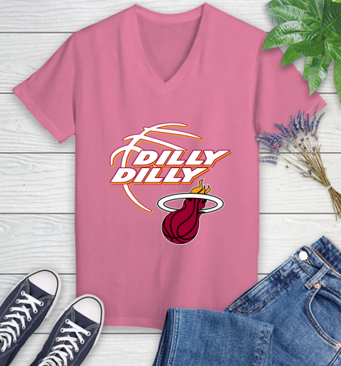 NBA Miami Heat Dilly Dilly Basketball Sports Women's V-Neck T-Shirt 13
