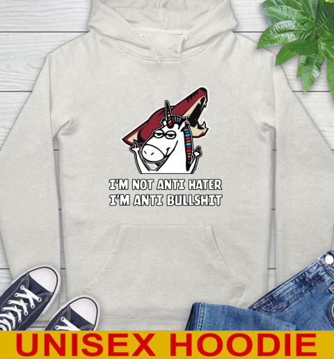 Arizona Coyotes NHL Hockey Unicorn I'm Not Anti Hater I'm Anti Bullshit Hoodie 12
