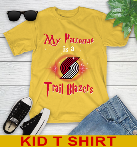 NBA Basketball Harry Potter My Patronus Is A Portland Trail Blazers Youth T-Shirt 9