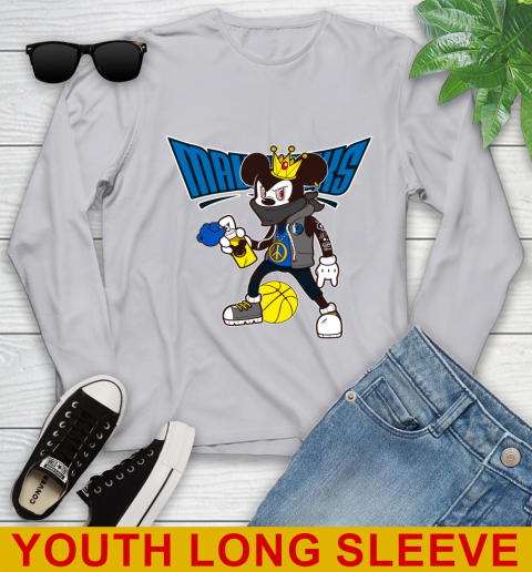 Dallas Mavericks NBA Basketball Mickey Peace Sign Sports Youth Long Sleeve 6