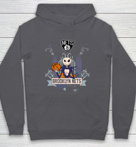 NBA Brooklyn Nets Basketball Jack Skellington Halloween Hoodie 4