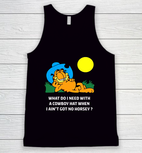 Garfield Cowboy When I die I May Not Go To Heaven Garfield Tank Top